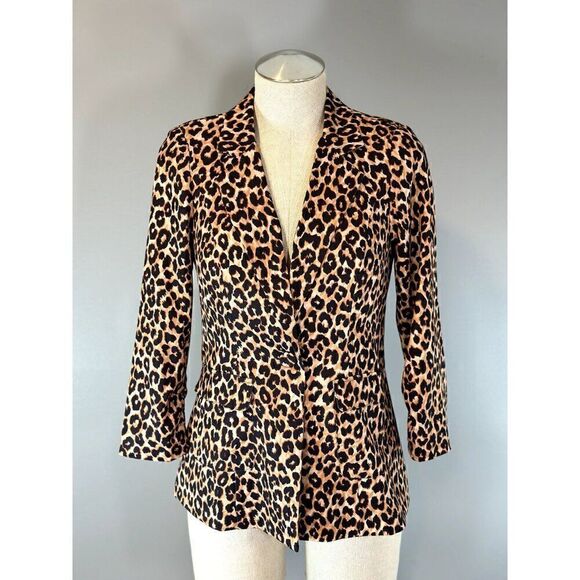 Likely NWT Amelia Notch Lapel Blazer in Leopard Size XS - Picture 1 of 7